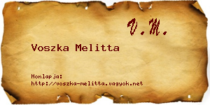 Voszka Melitta névjegykártya